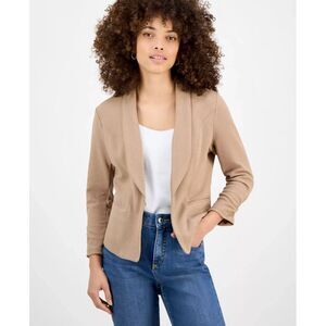 Bar III Women's Petite Jacket PM 3/4-Sleeve Shawl-Collar Blazer,